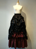 Jupe lolita excellente noire gothique en 100% coton bicolore à volants Déguisements Halloween