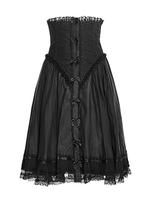 Jupe lolita excellente noire gothique en polyester unicolore à volants Déguisements Halloween