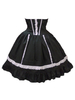 Jupe lolita excellente rococo en 100% coton bicolore à volants Déguisements Halloween