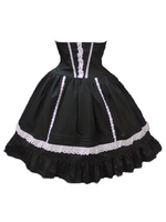Jupe lolita excellente rococo en 100% coton bicolore à volants Déguisements Halloween