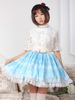 Jupe Lolita fantastique Polyester bleu volant pour femmes Déguisements Halloween