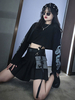 Jupe Lolita Gothique Jupes Lolita à Carreaux Polyester Noir