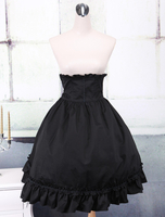 Jupe lolita gothique noire en coton taille haute Déguisements Halloween