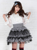 Jupe Lolita noire à carreaux et à carreaux à volants Classic Lolita SK Déguisements Halloween