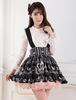 Jupe Lolita noire douse séduisante en polyester impression avec dentelle Déguisements Halloween