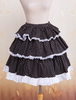 Jupe Lolita noire en coton avec dentelle et pastilles Déguisements Halloween