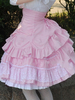 Jupe lolita parfaite douse en 100% coton bicolore avec noeud Déguisements Halloween