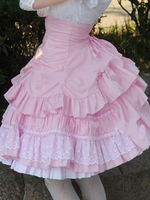 Jupe lolita parfaite douse en 100% coton bicolore avec noeud Déguisements Halloween