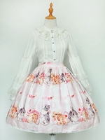 Jupe lolita parfaite douse en chiffon impression plissée Déguisements Halloween
