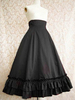 Jupe lolita parfaite noire gothique en 100% coton unicolore à volants Déguisements Halloween