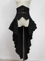 Jupe lolita parfaite noire gothique en polyester unicolore plissée Déguisements Halloween