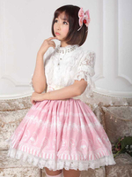 Jupe lolita parfaite rose douse dentelle Déguisements Halloween