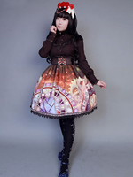 Jupe lolita parfaite rétro synthétique impression Déguisements Halloween