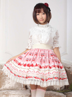 Jupe Lolita Polyester volant rose pour femmes Déguisements Halloween