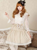 Jupe Lolita profonde aux abricots et aux carreaux avec dentelle et lacets classiques Lolita SK Déguisements Halloween