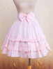 Jupe Lolita rose à volants avec nœud de papillon en coton Déguisements Halloween