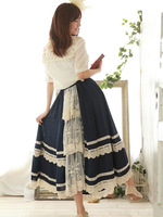 Jupe lolita séduisante bleu foncée douse en coton Déguisements Halloween