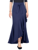Jupe Longue Femme Coupe Cintrée à Lacets Bas Evasée Unicolore