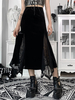 Jupe longue femme en dentelle noire jupe gothique en polyester