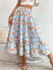 Jupe Longue Femme Imprimé Fleurie Bas Evasée