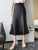 Jupe Mi-longue Femme Coupe Cintrée Bas Evasée Unicolore