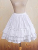 Jupe multi-couche Lolita en coton blanc avec dentelle Déguisements Halloween