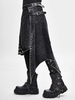 Jupe portefeuille en velours côtelé effet vieilli style punk pantalon patchwork en denim vêtements pour costumes