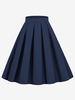 Jupe Pour Femme Bleu Marine Foncé Taille Haute Plissée En Couches Femmes Bas