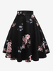 Jupe Pour Femme Noir Imprimé Court Taille Rehaussée Couches Vintage Femmes Bas