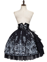 Jupe Steampunk Lolita Jupe en dentelle noire Jupes Lolita à lacets