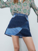 Jupes Femmes en Denim Courtes Elastique Cousu Tricolores Jupes Femmes en Denim