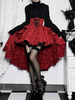 Jupes gothiques Lolita SK à volants et lacets bordeaux