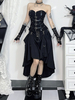 Jupes gothiques Lolita SK avec détails en métal noir à lacets
