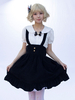 Jupes Idol Lolita SK Jupes Lolita à volants noirs à imprimé Fleurie