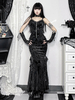 Jupes Lolita en jacquard noir à lacets style gothique Lolita SK