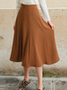 Jupes Longues Femmes Coupe Cintrée Elastique Unicolore Bas Evasée Jupes Longues Femmes