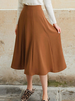 Jupes Longues Femmes Coupe Cintrée Elastique Unicolore Bas Evasée Jupes Longues Femmes