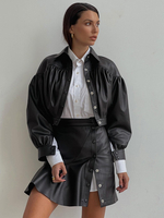 Jupes noires à fente haute taille haute en polyester sexy été court bas pour femmes
