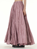 Jupes Rose Polyester Taille Naturelle Décontracté Stretch Printemps Long Bas Femmes