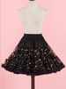 Jupon Court Gothique Noirs Étoiles Or Polyester Lolita Jupe Accessoires de Robe Lolita