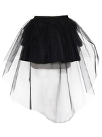 jupon de lolita gothique plissée en fibre polyester"idienne avec crinoline en tulle Déguisements Halloween