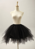 Jupon de mariage noir de 3 couches en polyester