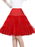 Jupon de mariage pour les mariées Fantastique polyester désossé court évasé slip rouge agitation