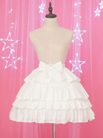 Jupon Lolita en mousseline blanche avec jupons et lacets Déguisements Halloween