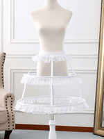 Jupons Lolita Blancs Ruffles Jupon 4 Couches Crinoline Blanc Lolita Déguisements Halloween