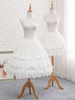 Jupons Lolita en mousseline de soie Volants superposés Garniture de dentelle Garniture de crinoline ajustable blanc Lolita Déguisements Halloween