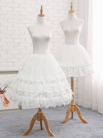 Jupons Lolita en mousseline de soie Volants superposés Garniture de dentelle Garniture de crinoline ajustable blanc Lolita Déguisements Halloween