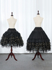 Jupons Lolita Noir Dentelle Polyester Étoiles Gothique Lolita Avec Lacet Pour Modifier La Longueur