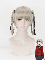 Kakegurui Cosplay Argent Momobami Kirari Perruque En Microfibre Côté Parting Perruques Cosplay Déguisements Halloween