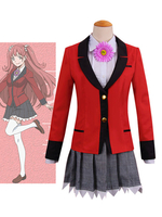 Kakegurui Joueur compulsif Yumemite Yumemi Déguisements Halloween Cosplay Costume École Fille Uniforme Version Anime